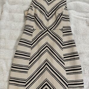 H&M Black and Cream Chevron Mini Dress